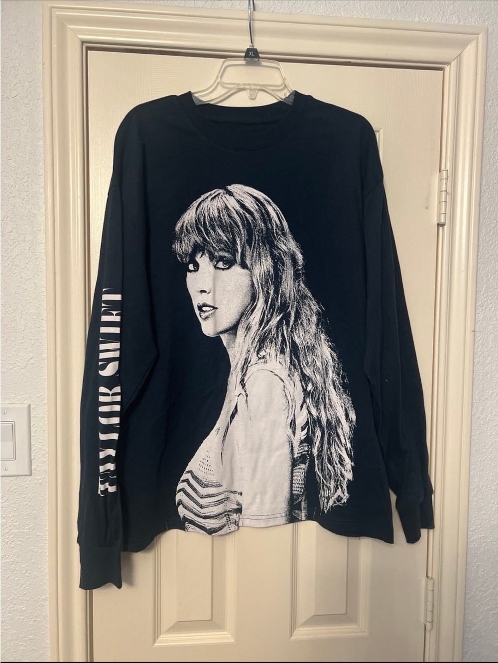 Taylor Swift Eras Tour Graphic Long Sleeve Tee with Large White Portrait